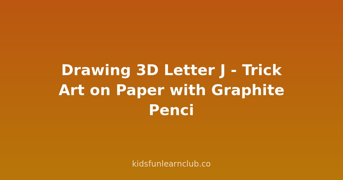 Drawing 3D Letter J - Trick Art on Paper with Graphite Pencils - Illusion for Kids & Adults #shorts