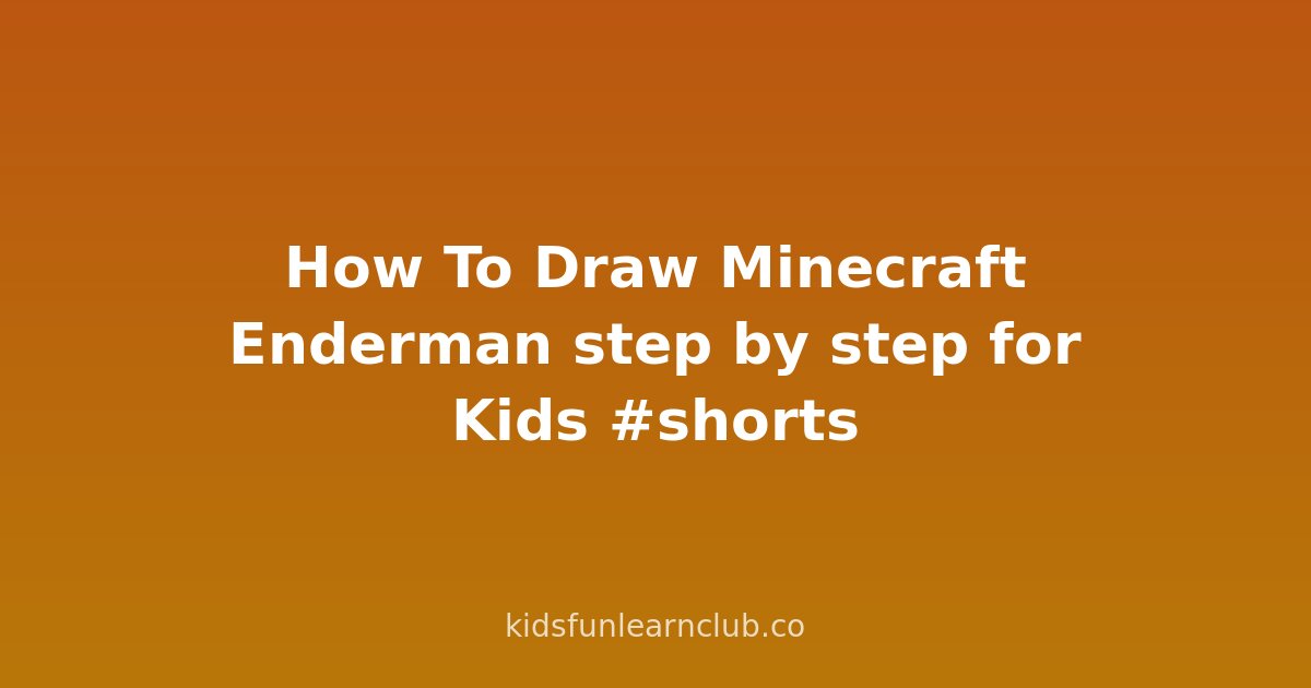 How To Draw Minecraft Enderman step by step for Kids #shorts