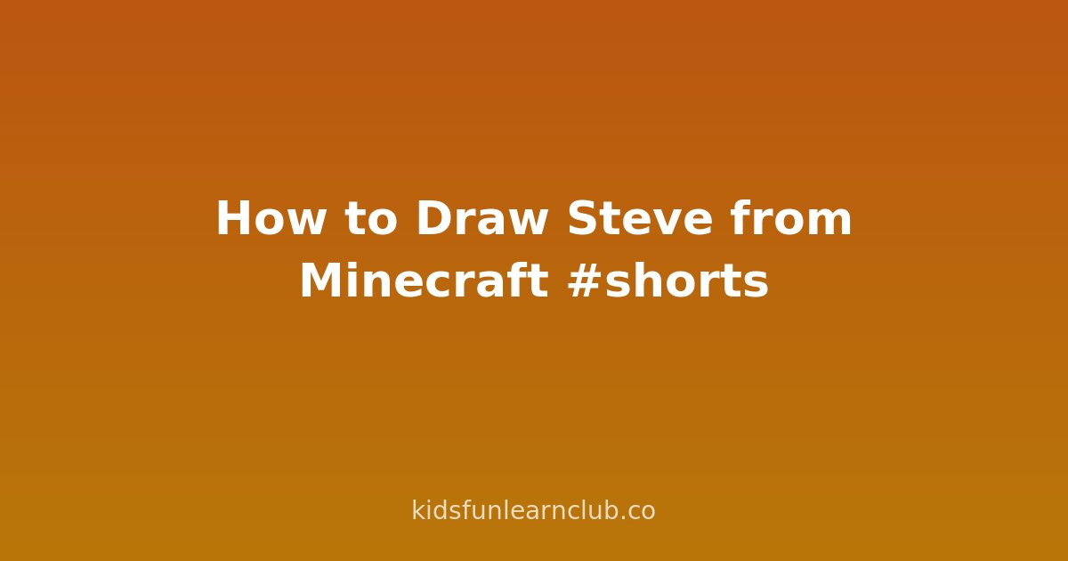 How to Draw Steve from Minecraft #shorts
