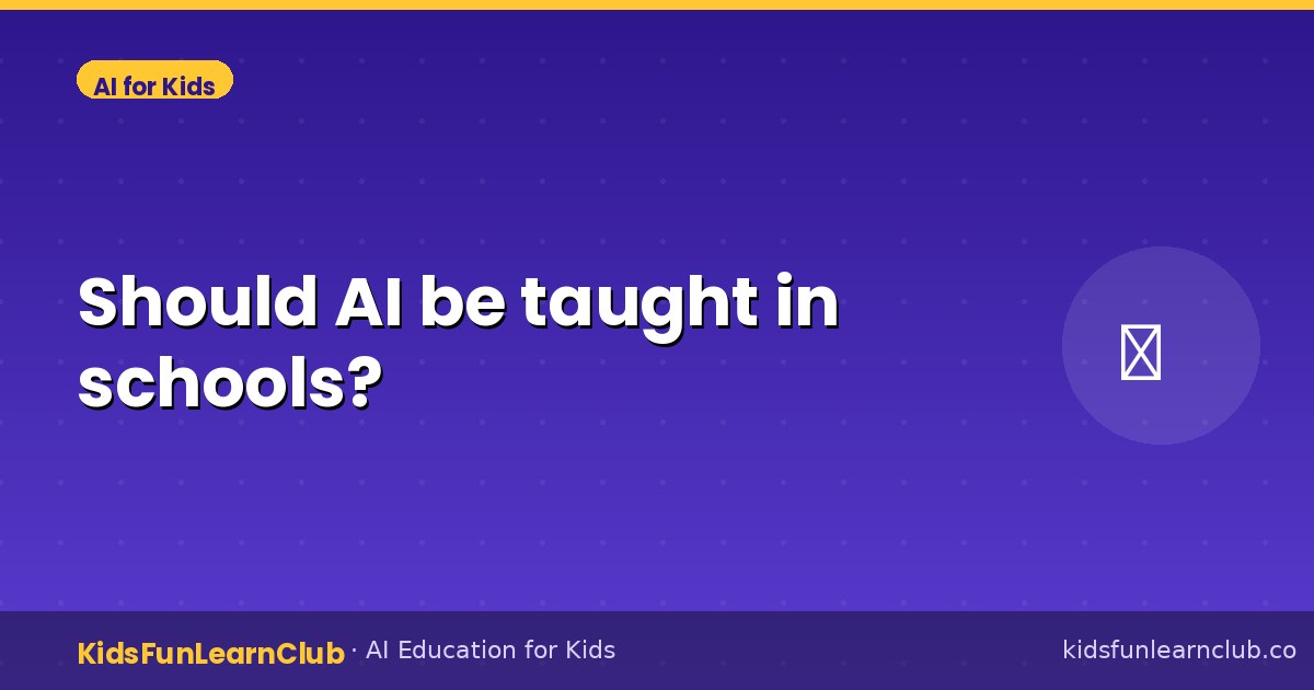 Should AI be taught in schools?